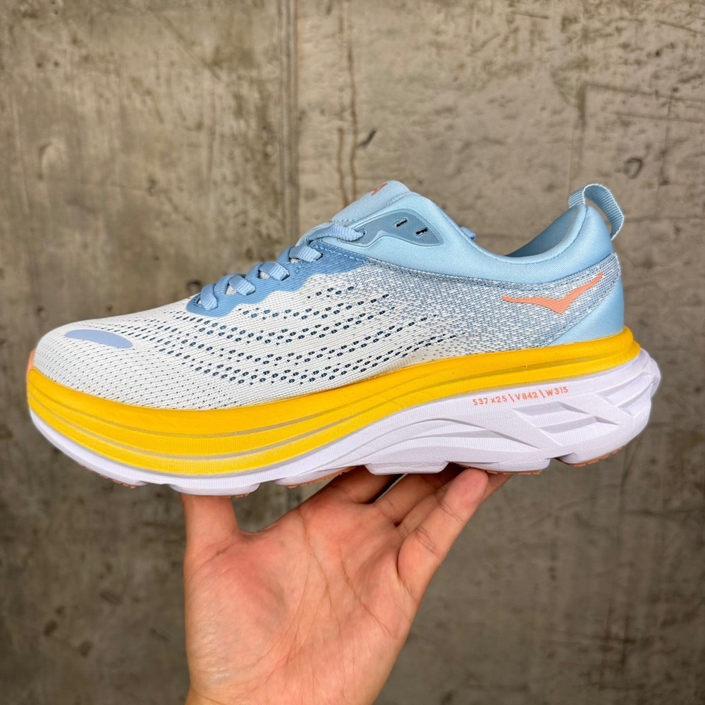 HOKA One One Bondi 8 Wide Women's Size 8D Ice Water Yellow Running Shoes NIB - Picture 8 of 16